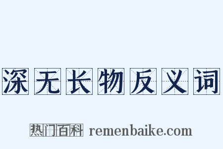 深无长物反义词是什么意思的图片